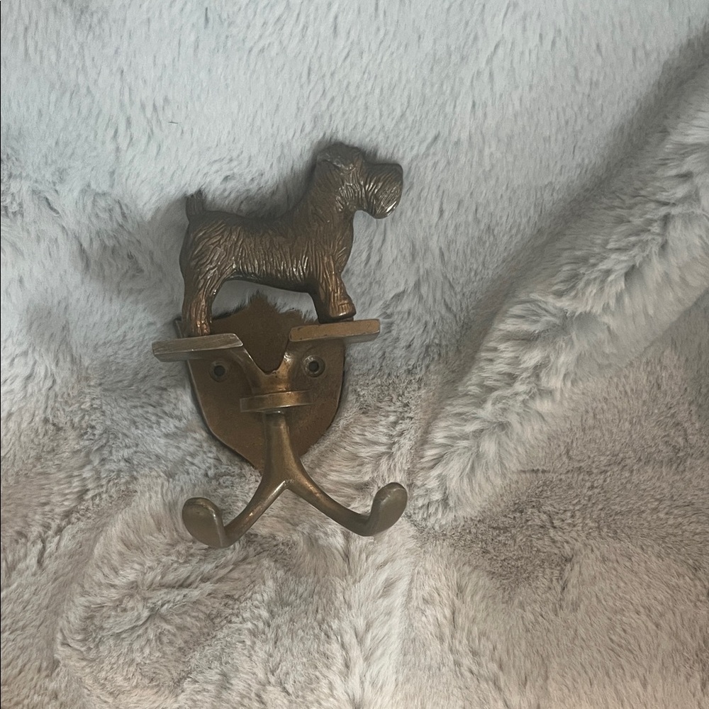 Anthropologie Brass Dog Wall Hook in Antique Brown
